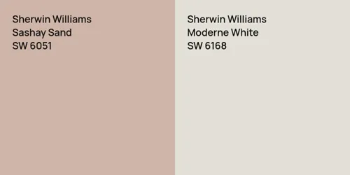 SW 6051 Sashay Sand vs SW 6168 Moderne White