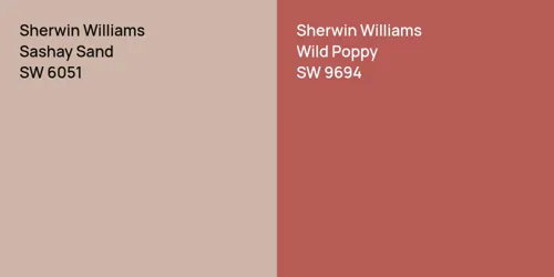 SW 6051 Sashay Sand vs SW 9694 Wild Poppy