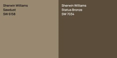 SW 6158 Sawdust vs SW 7034 Status Bronze