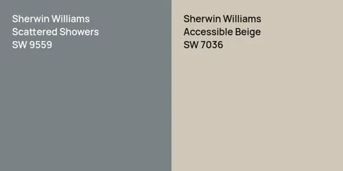 SW 9559 Scattered Showers vs SW 7036 Accessible Beige