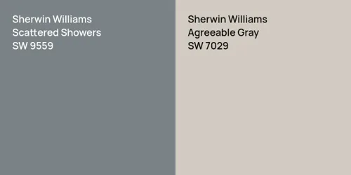 SW 9559 Scattered Showers vs SW 7029 Agreeable Gray