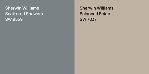 SW 9559 Scattered Showers vs SW 7037 Balanced Beige