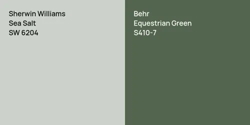 SW 6204 Sea Salt vs S410-7 Equestrian Green