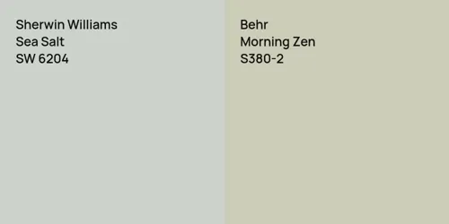 SW 6204 Sea Salt vs S380-2 Morning Zen