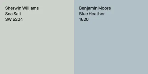 SW 6204 Sea Salt vs 1620 Blue Heather