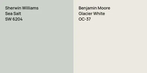 SW 6204 Sea Salt vs OC-37 Glacier White