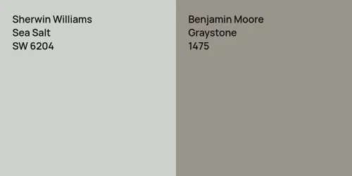 SW 6204 Sea Salt vs 1475 Graystone