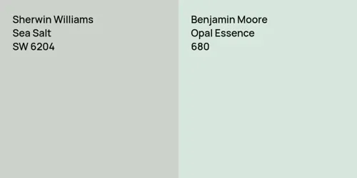 SW 6204 Sea Salt vs 680 Opal Essence