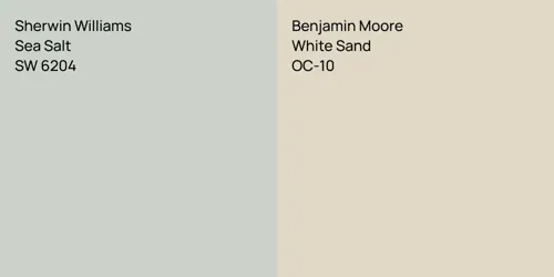 SW 6204 Sea Salt vs OC-10 White Sand