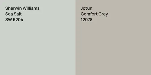 SW 6204 Sea Salt vs 12078 Comfort Grey