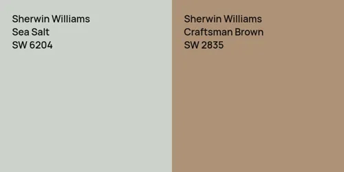 SW 6204 Sea Salt vs SW 2835 Craftsman Brown