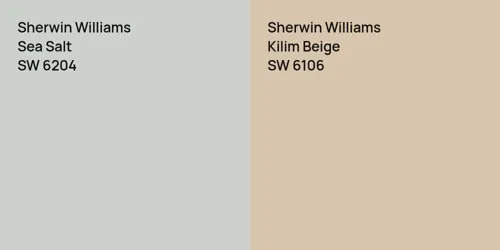 SW 6204 Sea Salt vs SW 6106 Kilim Beige