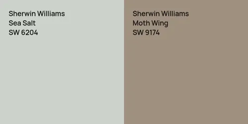 SW 6204 Sea Salt vs SW 9174 Moth Wing