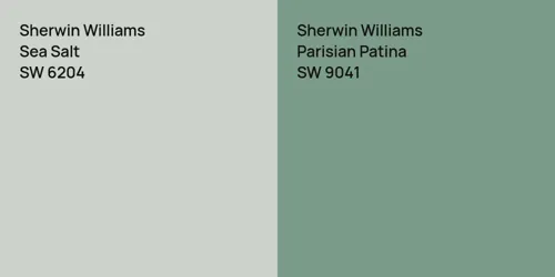 SW 6204 Sea Salt vs SW 9041 Parisian Patina