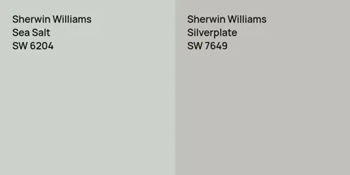 SW 6204 Sea Salt vs SW 7649 Silverplate