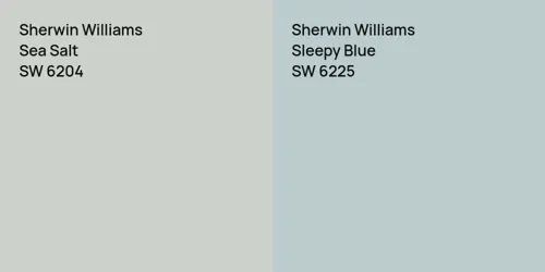 SW 6204 Sea Salt vs SW 6225 Sleepy Blue