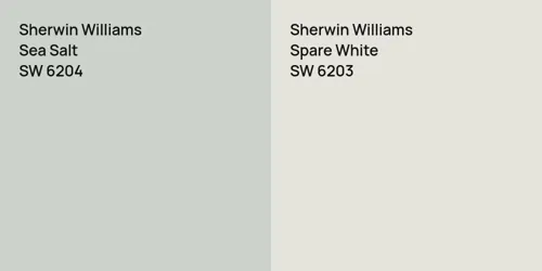 SW 6204 Sea Salt vs SW 6203 Spare White