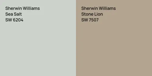 SW 6204 Sea Salt vs SW 7507 Stone Lion