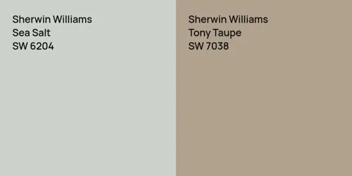 SW 6204 Sea Salt vs SW 7038 Tony Taupe