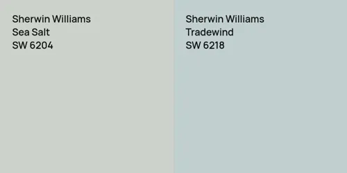 SW 6204 Sea Salt vs SW 6218 Tradewind