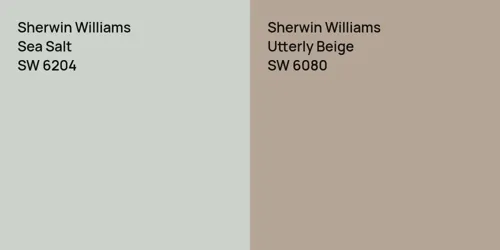 SW 6204 Sea Salt vs SW 6080 Utterly Beige