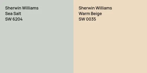 SW 6204 Sea Salt vs SW 0035 Warm Beige