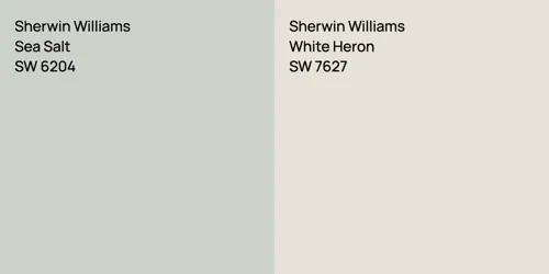 SW 6204 Sea Salt vs SW 7627 White Heron