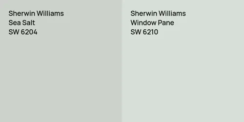 SW 6204 Sea Salt vs SW 6210 Window Pane