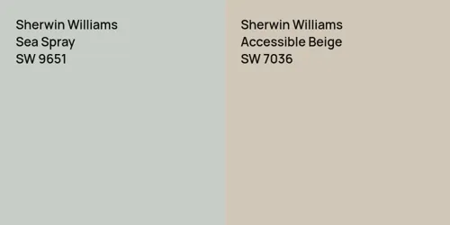 SW 9651 Sea Spray vs SW 7036 Accessible Beige