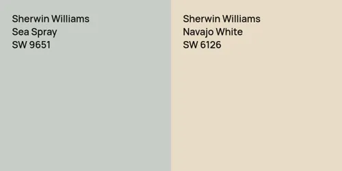 SW 9651 Sea Spray vs SW 6126 Navajo White