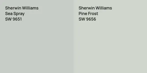 SW 9651 Sea Spray vs SW 9656 Pine Frost