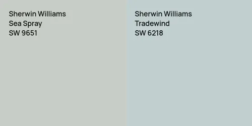 SW 9651 Sea Spray vs SW 6218 Tradewind