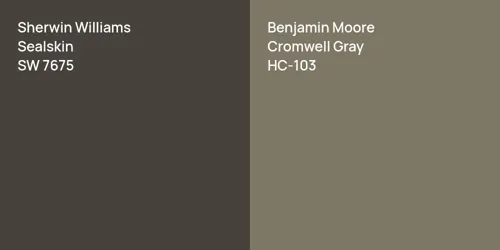 SW 7675 Sealskin vs HC-103 Cromwell Gray