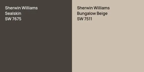 SW 7675 Sealskin vs SW 7511 Bungalow Beige