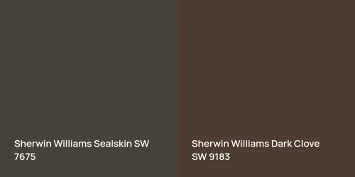 SW 7675 Sealskin vs SW 9183 Dark Clove