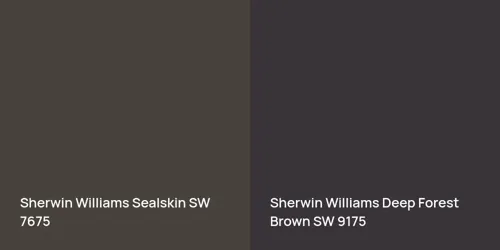 SW 7675 Sealskin vs SW 9175 Deep Forest Brown