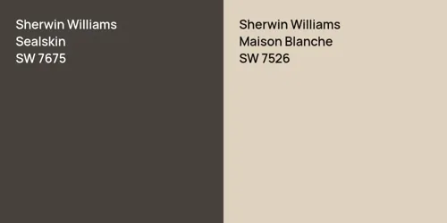 SW 7675 Sealskin vs SW 7526 Maison Blanche