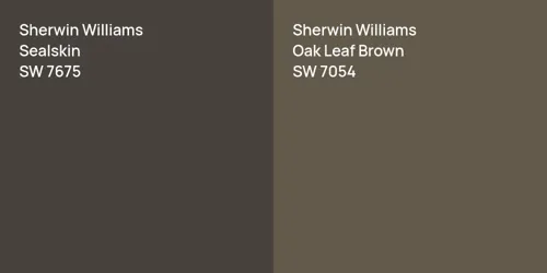 SW 7675 Sealskin vs SW 7054 Oak Leaf Brown