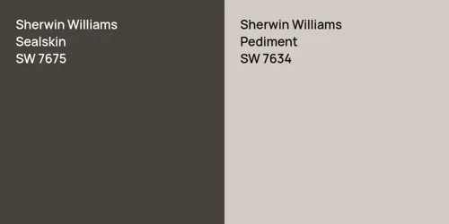 SW 7675 Sealskin vs SW 7634 Pediment