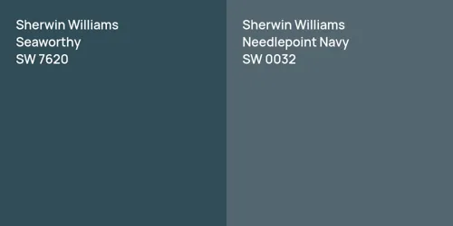 SW 7620 Seaworthy vs SW 0032 Needlepoint Navy