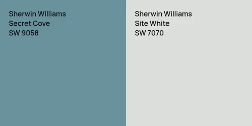 SW 9058 Secret Cove vs SW 7070 Site White