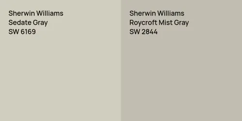 SW 6169 Sedate Gray vs SW 2844 Roycroft Mist Gray