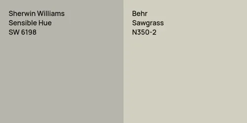 SW 6198 Sensible Hue vs N350-2 Sawgrass