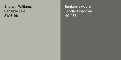 SW 6198 Sensible Hue vs HC-166 Kendall Charcoal