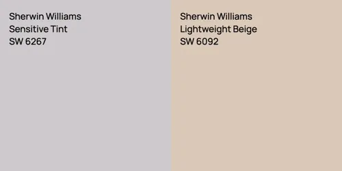 SW 6267 Sensitive Tint vs SW 6092 Lightweight Beige