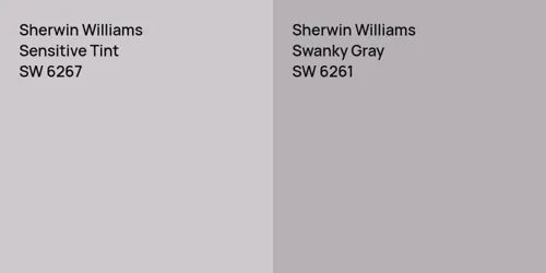 SW 6267 Sensitive Tint vs SW 6261 Swanky Gray