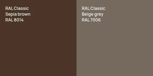 RAL 8014  Sepia brown vs RAL 7006  Beige grey