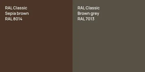 RAL 8014  Sepia brown vs RAL 7013  Brown grey