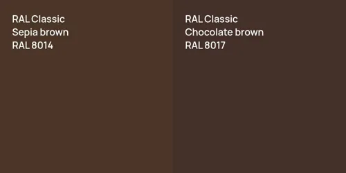 RAL 8014  Sepia brown vs RAL 8017  Chocolate brown