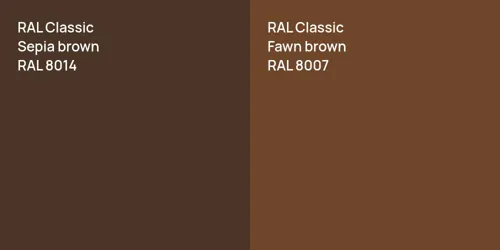 RAL 8014  Sepia brown vs RAL 8007  Fawn brown